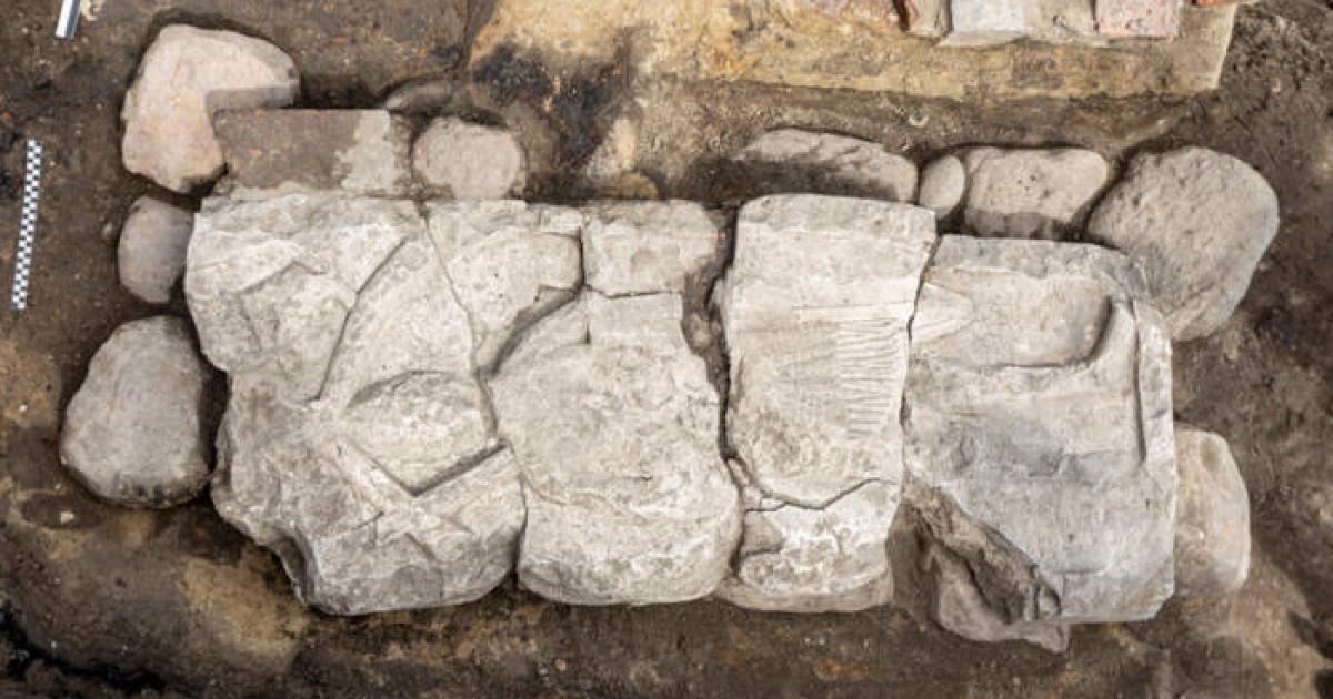 The five-foot-long medieval knight tombstone in Gdansk, Poland