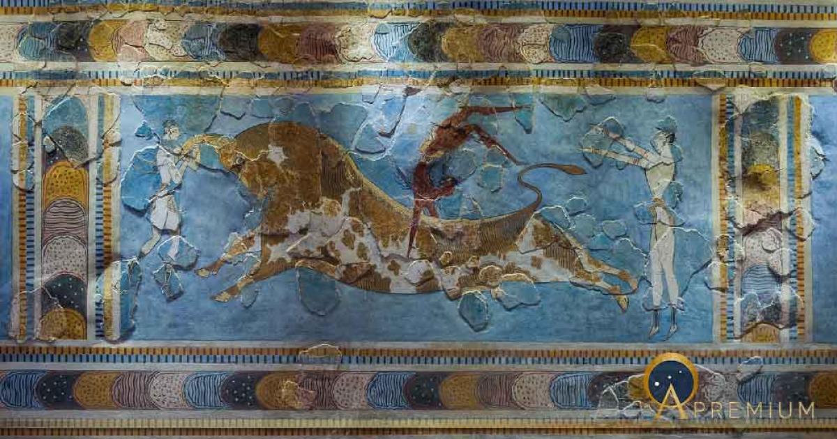 Fresco found in Knossos palace, Crete, Greece, dated 1600 - 1450 BC (CC0)
