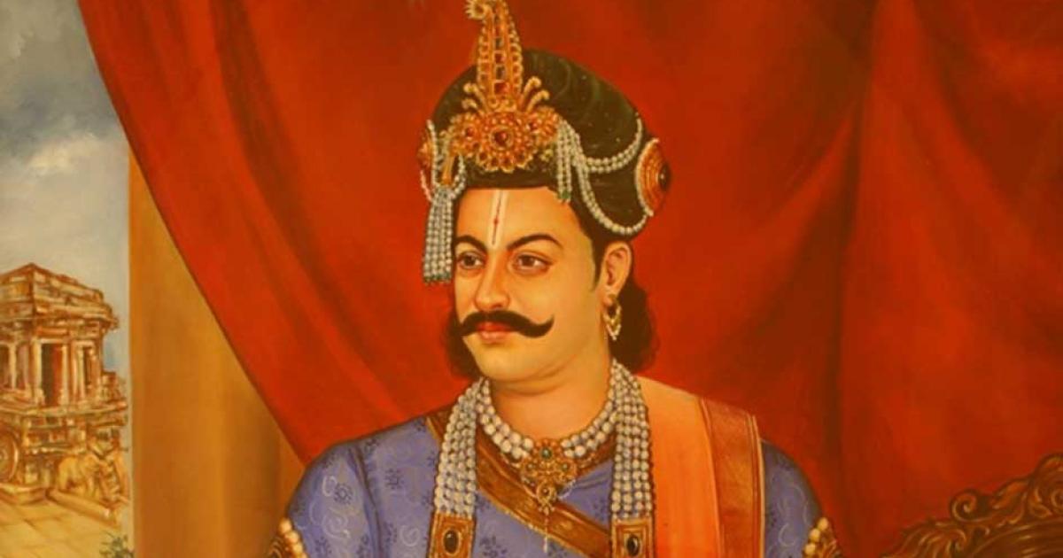 Detail of a painting representing Krishnadevaraya.