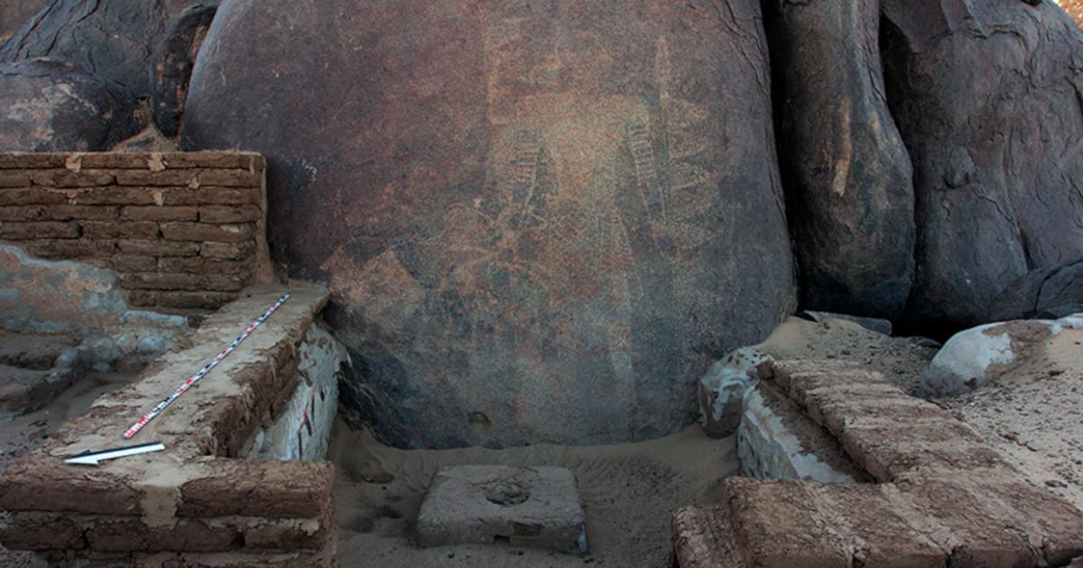 The petroglyph at Miseeda, Sudan, possibly depicting a Kushite ruler.