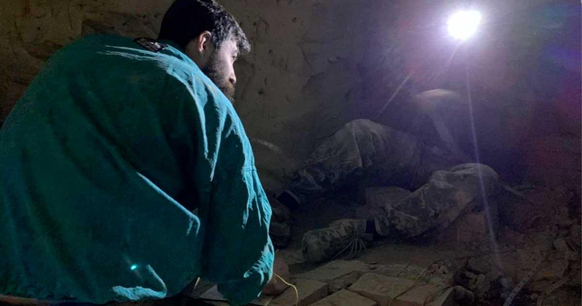 The team exploring the cave system found in Kyiv. Source: Dmytro Perov