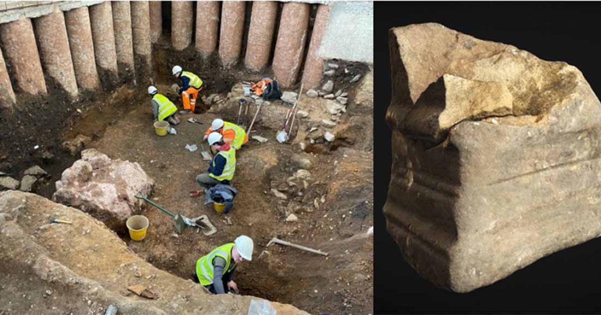 Archaeologists from the University of Leicester excavate a Roman cellar at Leicester Cathedral. Source: ULAS