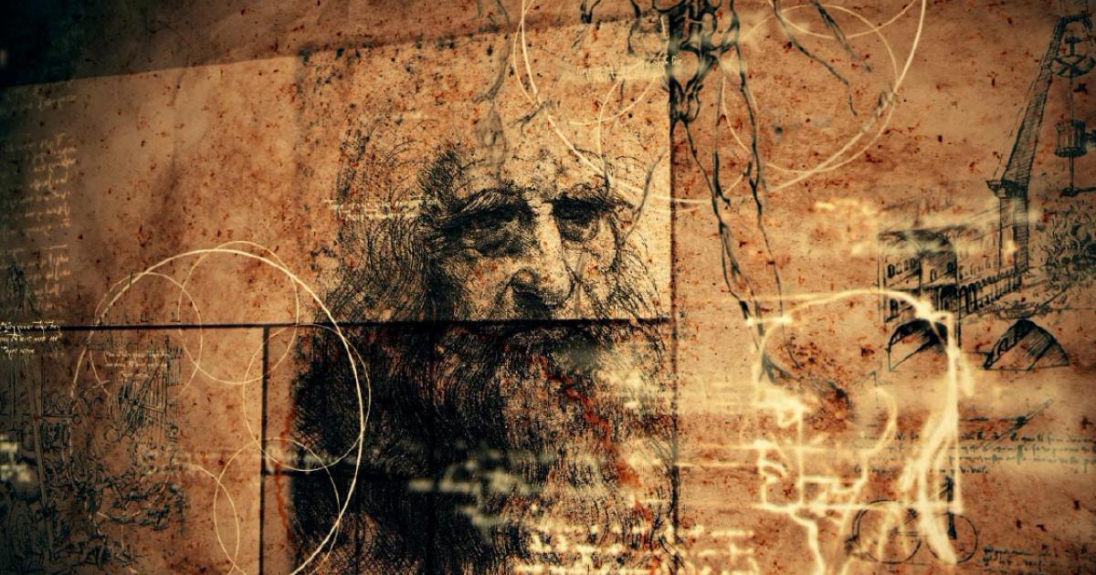 Leonardo da Vinci portrait and anatomical sketches.   Source: klss777 / Adobe Stock