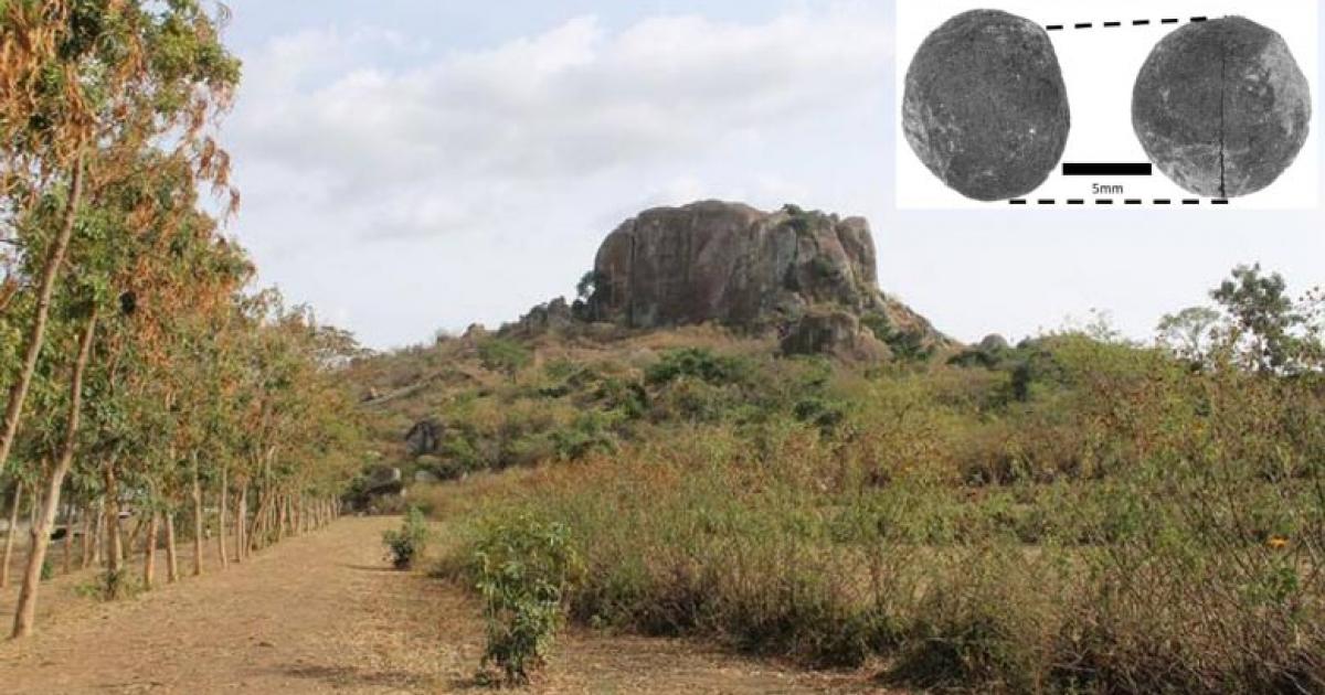 Located in the foothills of Mount Elgon near the Kenya-Uganda border, Kakapel Rockshelter is the site where WashU archaeologist Natalie Mueller and her collaborators have uncovered the earliest evidence for plant farming in east Africa. 	Source: Steven Goldstein/ Royal Society Publishing/CC BY SA 4.0