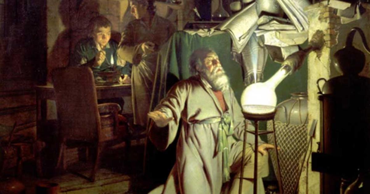 The Alchymist, in Search of the Philosopher's Stone by Joseph Wright of Derby, 1771.