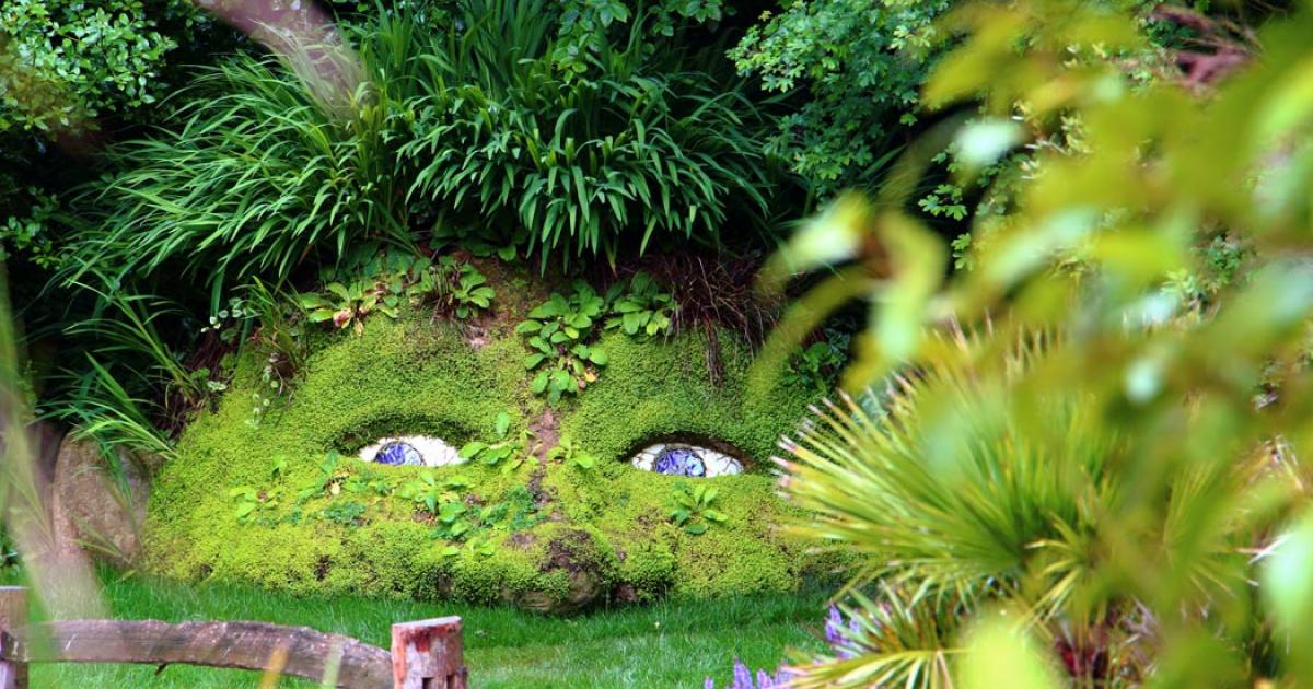 One of the living statues at the Lost Gardens of Heligan.