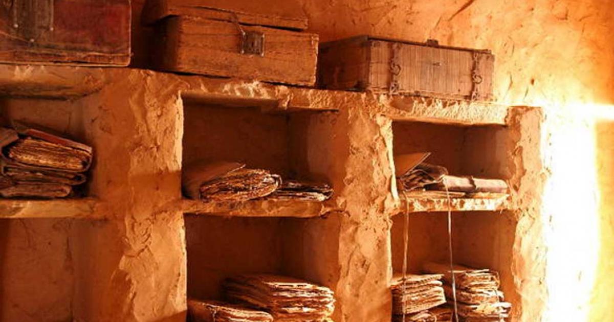 The interior of a private library in Chinguetti.