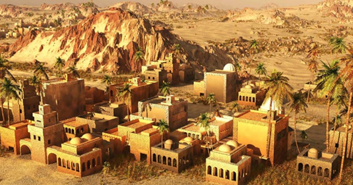 3D reconstruction of an ancient Mesopotamian city. 