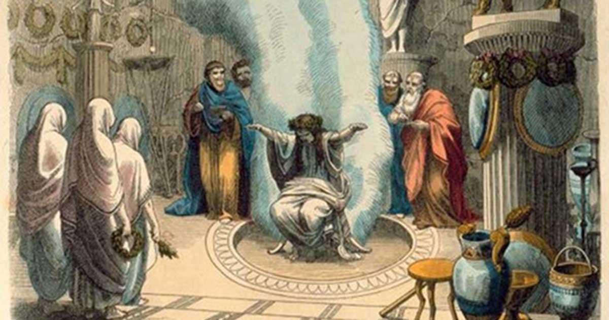 "Delphic Oracle" Painting by Heinrich Leutemann. Image source: art-prints-on-demand.com