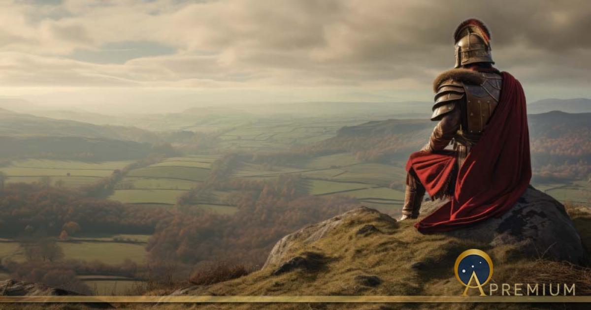 A Roman soldier keeping a lookout over the misty hills of Britannia. (Justinas / Adobe Stock)