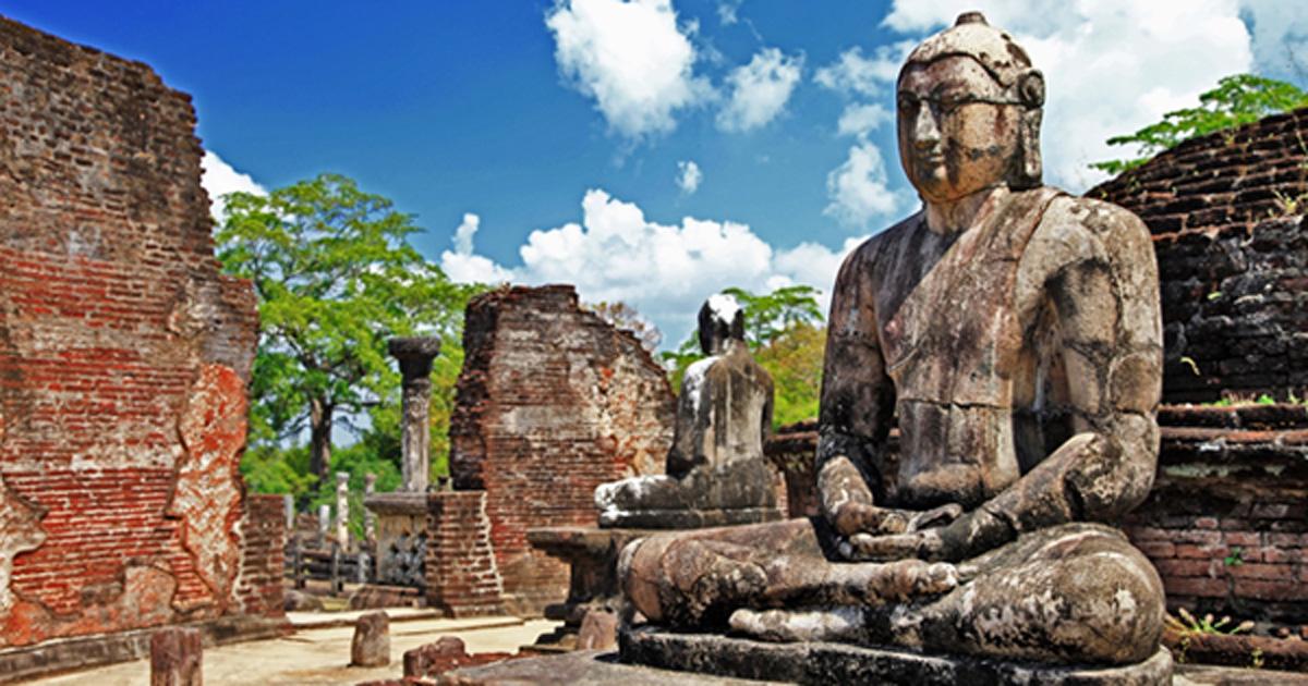 Buddha in Polonnaruwa temple - medieval capital of Ceylon whose history the Mahavamsa describes. 