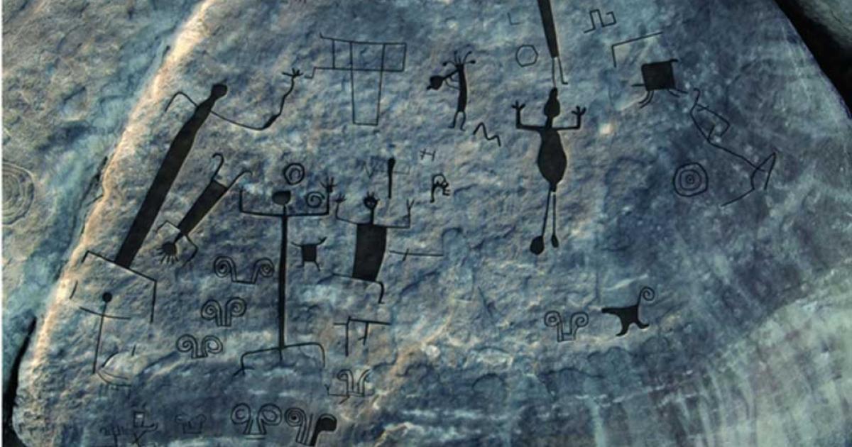 Man and Beast Depicted in Huge 2,000-Year-Old Petroglyphs Revealed