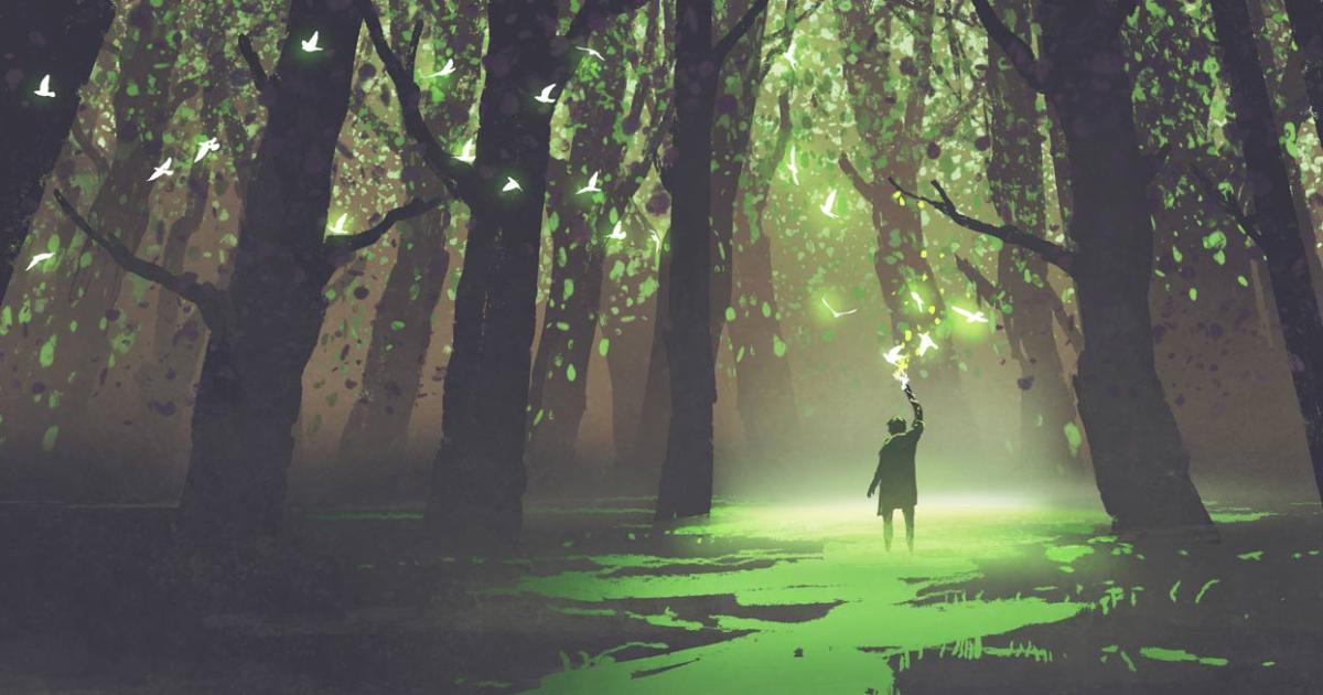 A man alone in a faerie realm.