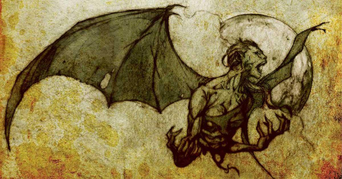 Manananggal, mythical creature of the Philippines. Source: Public Domain