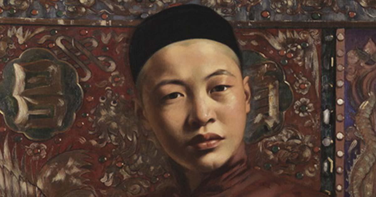 Hubert Vos' painting of a young Manchu man. Manchu shaman were important cultural icons