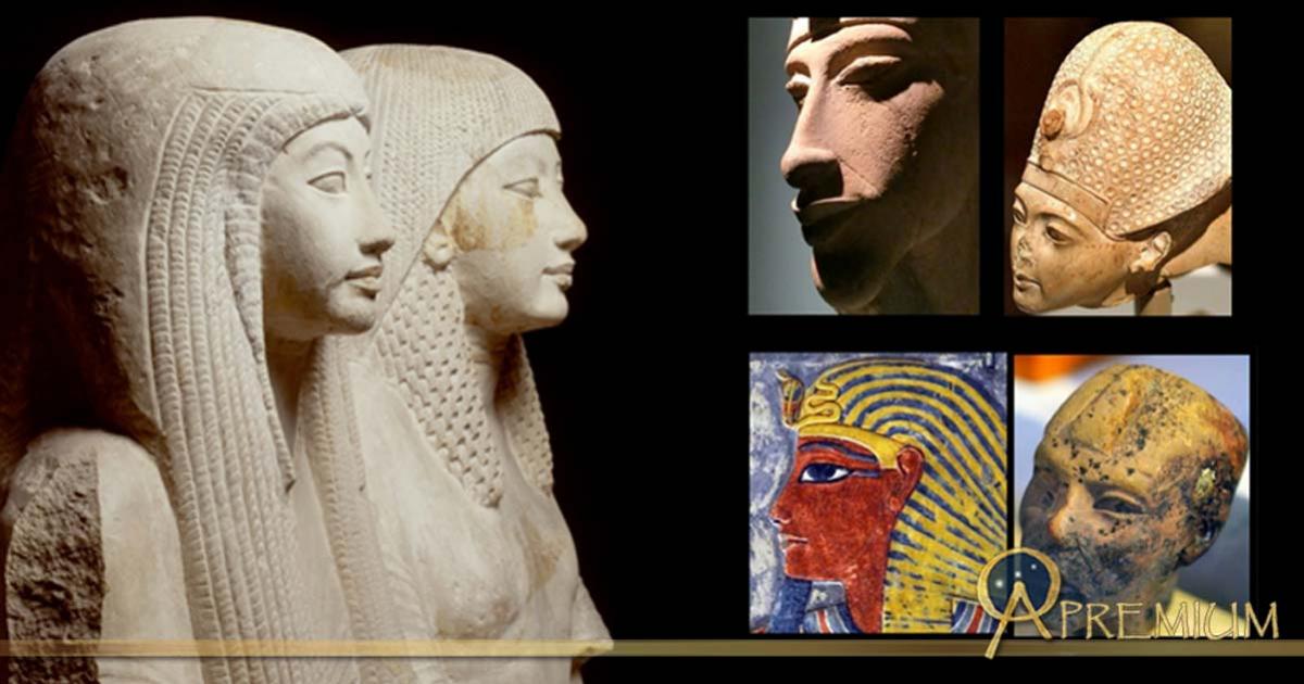 Collection of Egyptian Art, design by Anand Balaji (Photo credits: Rijksmuseum van Oudheden/CC BY-SA 4.0, Leiden; Dr Chris Naunton, Heidi Kontkanen and A. K. Moyls); Deriv.