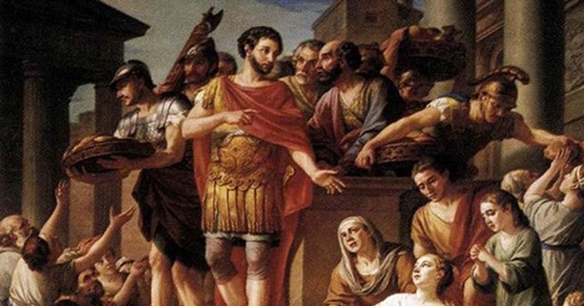 Marcus Aurelius Distributing Bread to the People by Joseph-Marie Vien