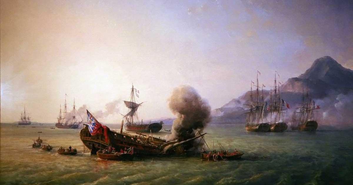 Battle of Grand Port by Pierre-Julien Gilbert