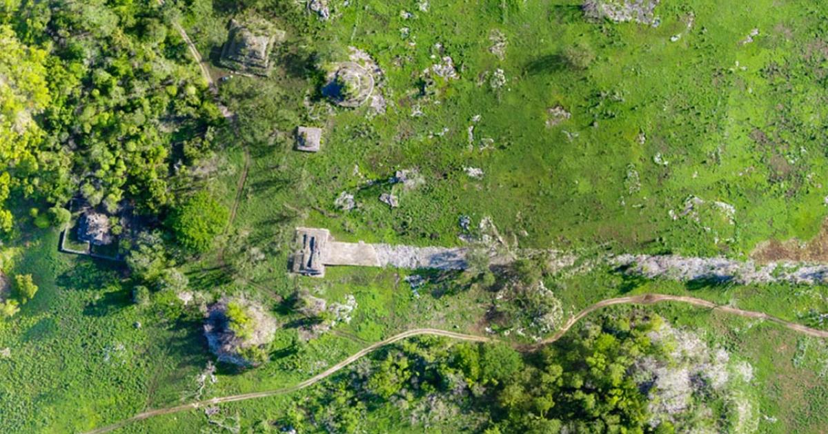 Built at the turn of the 7th century, the white plaster-coated Maya road began in Cobá ended at Yaxuná. Source: Traci Ardren and Dominique Meyer / University of Miami.