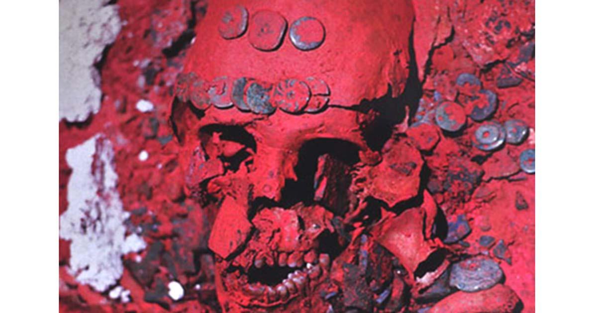 The Mayan Red Queen Skull. Image: INAH