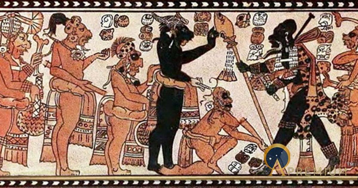 Design on Vase from Chama representing Mayan Deities