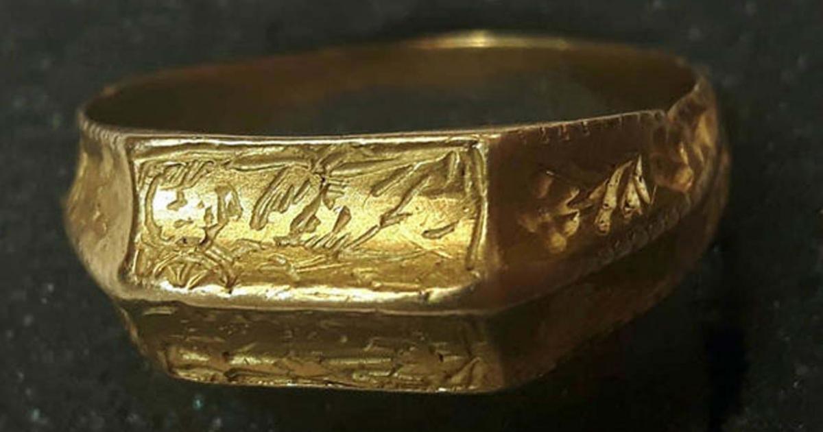 The ring, engraved with St George, was found in a field near in Yorkshire. 