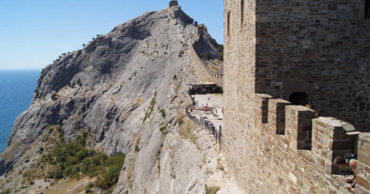 Sudak Genoese Fortress walls and towers. 
