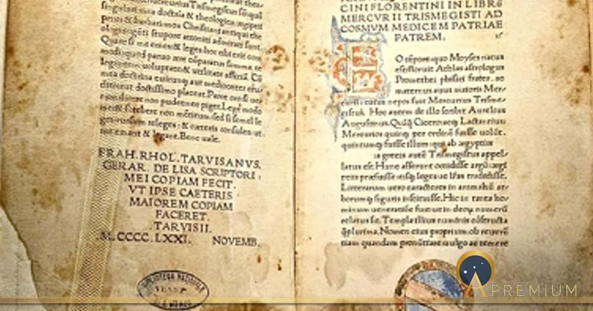 Corpus Hermeticum: first Latin edition, by Marsilio Ficino, 1471, at the Bibliotheca Philosophica Hermetica, Amsterdam. (Public Domain)