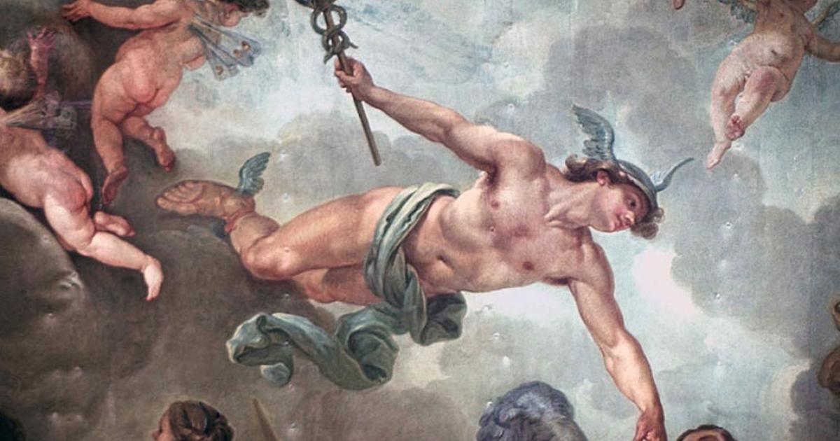 ‘The Elevation of the Great Elector into Olympus’. Ceiling painting (detail: Mercury), City Palace, Potsdam