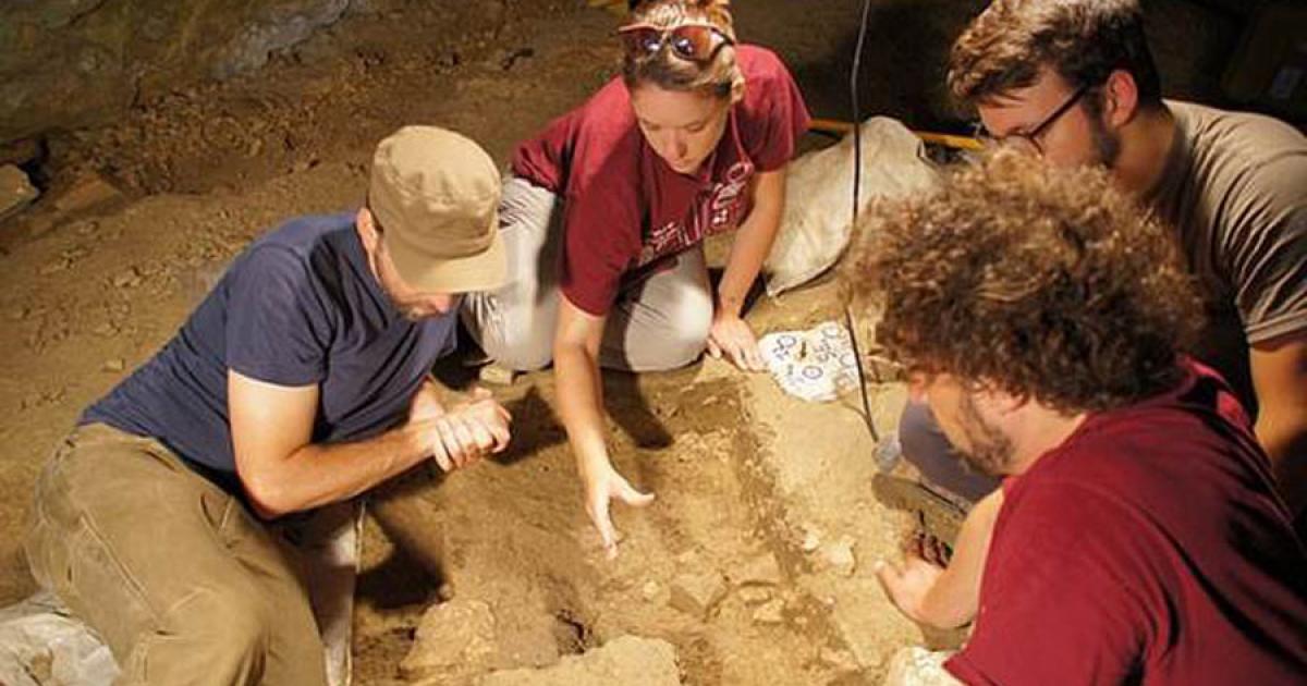 It was here in the Arma Vierana cave in northern Italy where the Mesolithic infant and her shell beads were found by the research team.		Source: Jamie Hodgkins / University of Colorado Denver