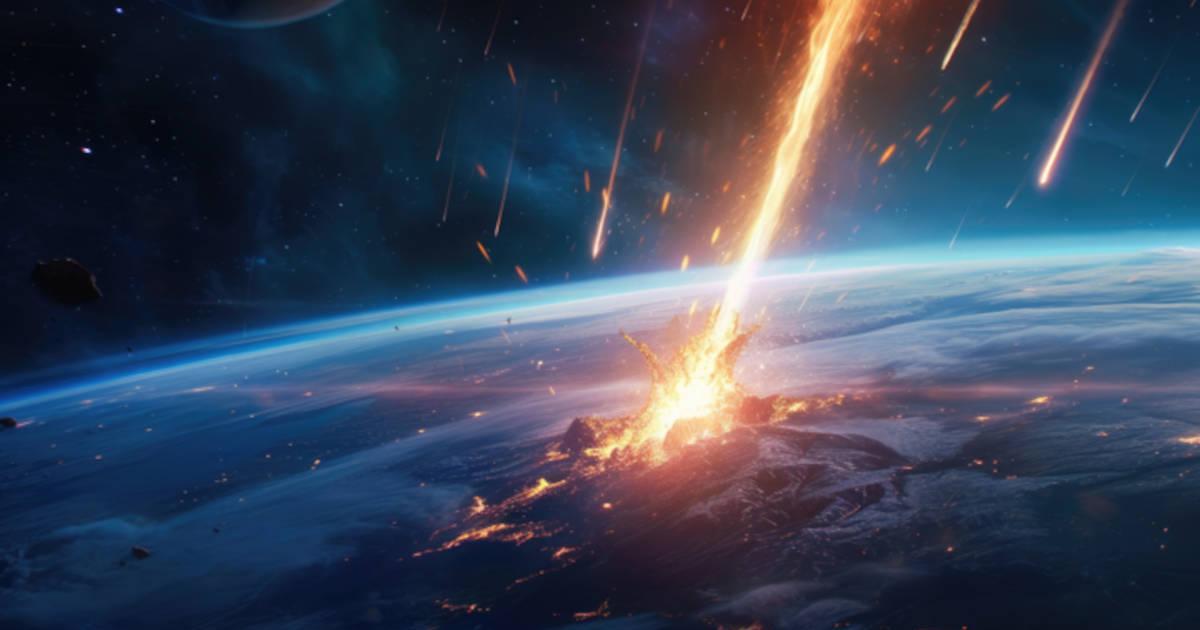 Artist’s impression of a meteor strike.