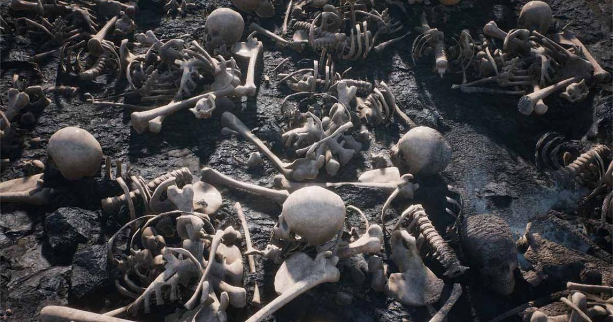 Thousands of bone fragments litter the floor of the Maya Midnight Terror Cave in Belize. Representative image.