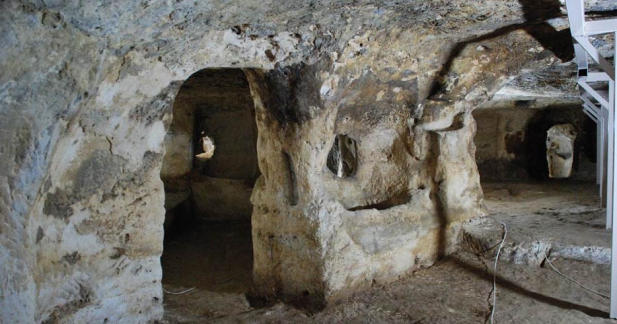 Part of the extensive underground city being excavated in Midyat, turkey.	Source: Anadolu Agency