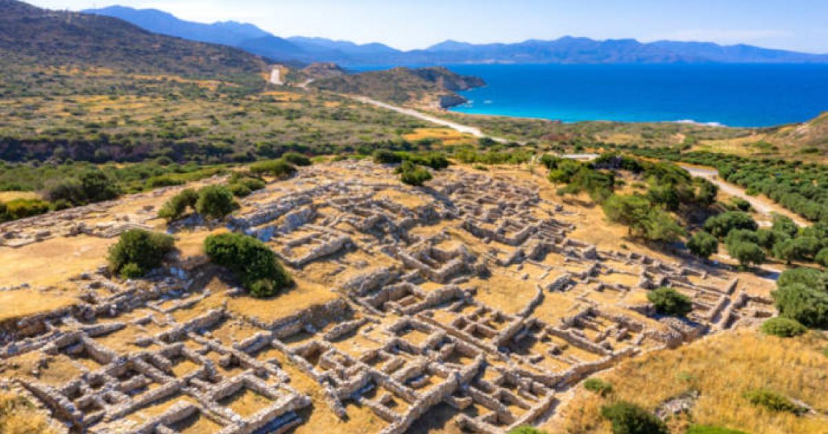 Ruins of the ancient Minoan settlement Gournia, Crete, Greece
