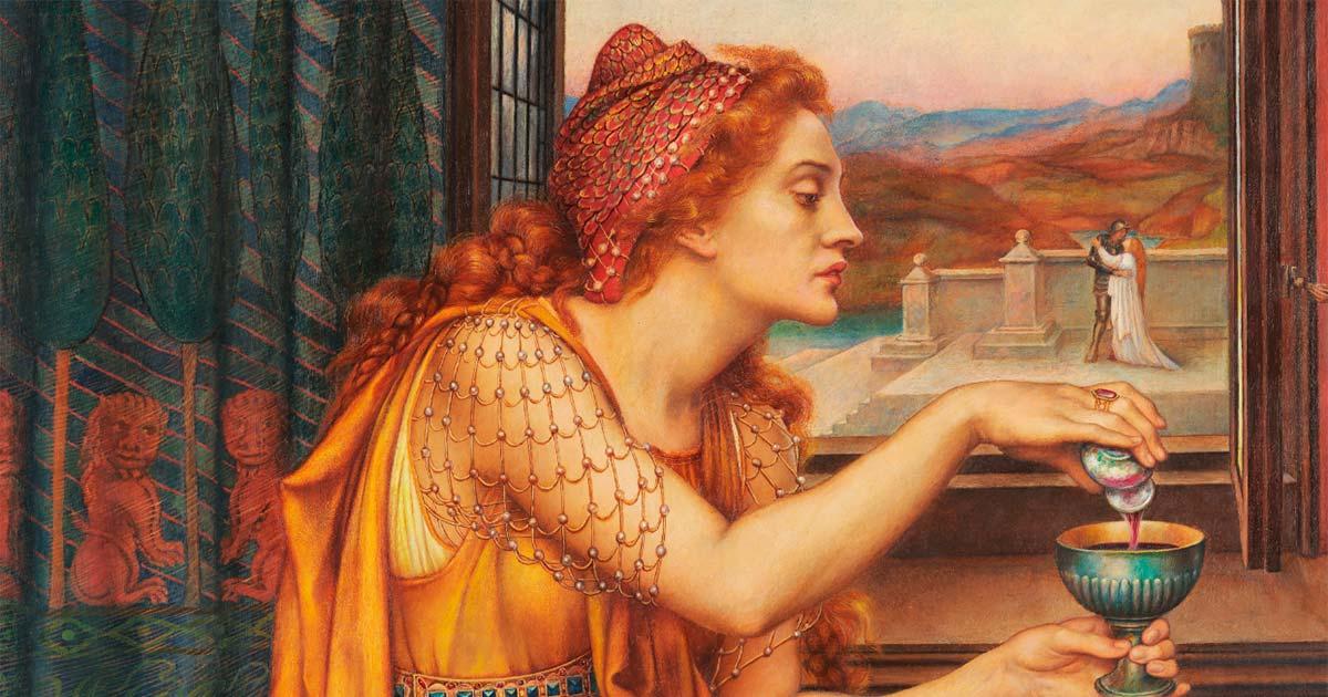 Detail of ‘The Love Potion’ (1903) by Evelyn de Morgan. Unlike the creation of this woman, Locusta of Gaul’s potions were made in hatred. Source: Public Domain