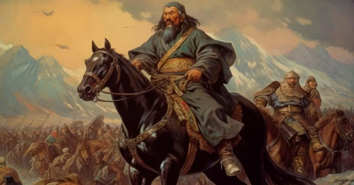 Illustration of a great war leader commanding the vast Mongol army on horseback. Source: Kien/Adobe Stock	