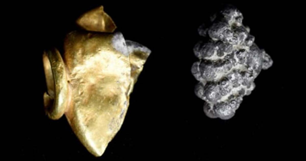 Jewel made of gold and silver found at Mt Zion. Credit: Mt Zion Archaeological Expedition/Virginia Withers