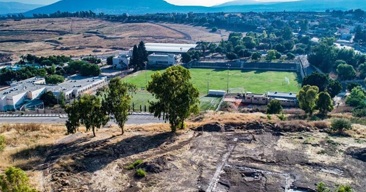 Aerial view of 1,300-year-old church in the village of Kfar Kama, near the Mount of Transfiguration (Mount Tabor), Israel. Source: Alex Wiegmann, Israel Antiquities Authority