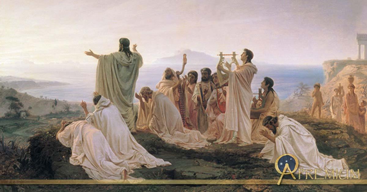 Pythagoreans Celebrate the Sunrise by Fyodor Bronnikov (1869) 