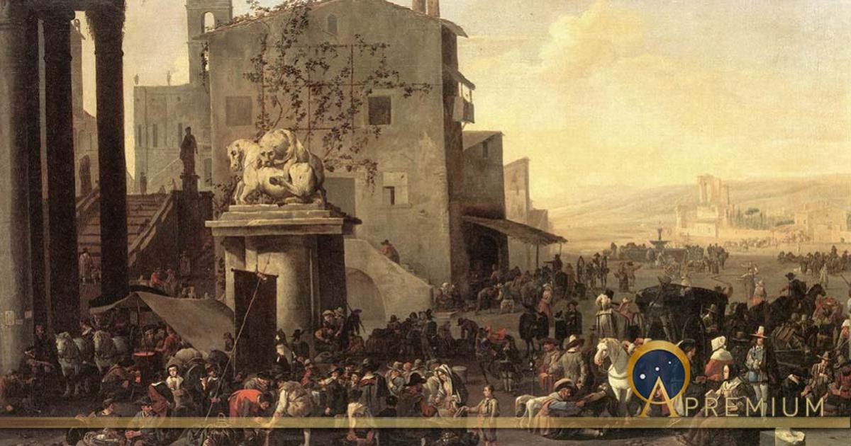 Roman Market Scene by Johannes Lingelbach (1653) (Public Domain)