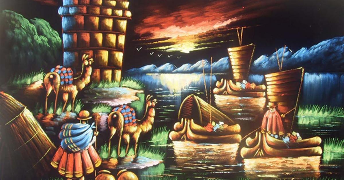 Artist’s interpretation of activity in and around Lake Titicaca