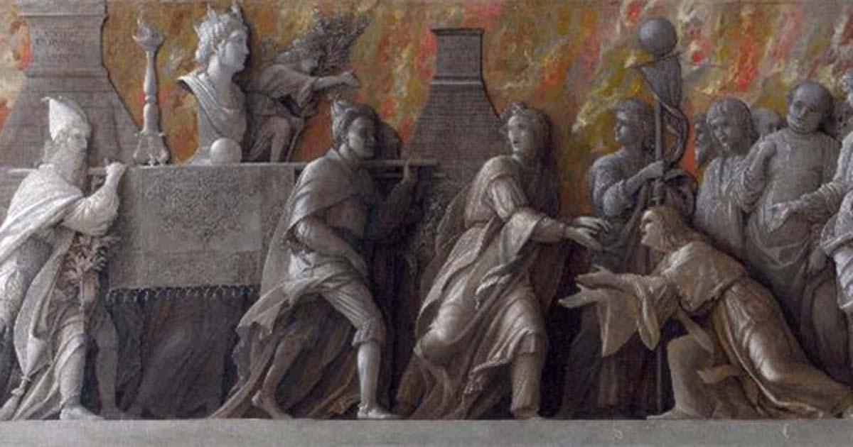 Detail of ‘The Introduction of the Cult of Cybele at Rome’ (1505-1506) by Andrea Mantegna.