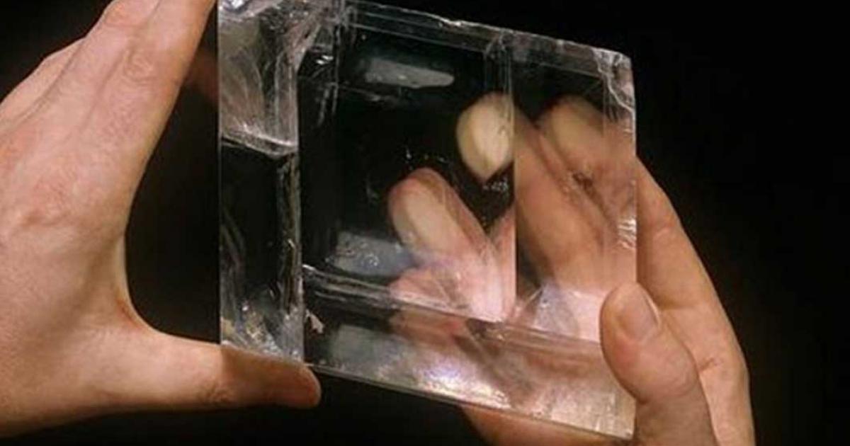 A calcite crystal found on an Elizabethan ship believed to have helped the Vikings navigate the seas. 