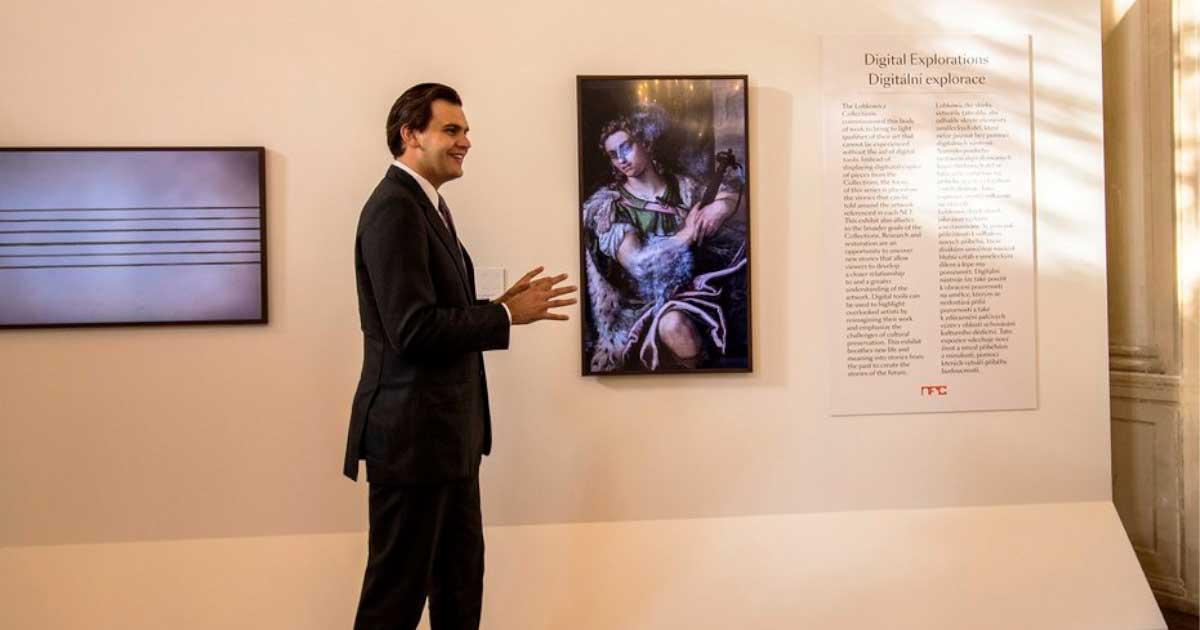 William Rudolf Lobkowicz on a visit to the family’s Non-Fungible Castle in the Czech Republic, where family NFTs or non-fungible tokens or digital artworks are made and sold to raise funds to preserve 600 years of Lobkowicz history, art and architecture. Source: The Lobkowicz Collections