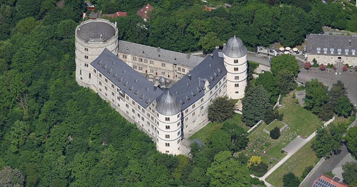 Aerial photograph of Wewelsburg, the castle chosen by Heinrich Himmler to represent the SS and to be the center of occult practices in Nazi Germany. 