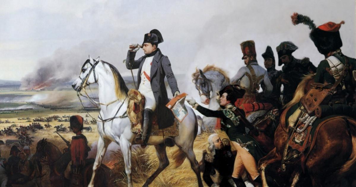 Oil painting Napoleon Bonaparte at the Battle of Wagram, by Horace Vernet
