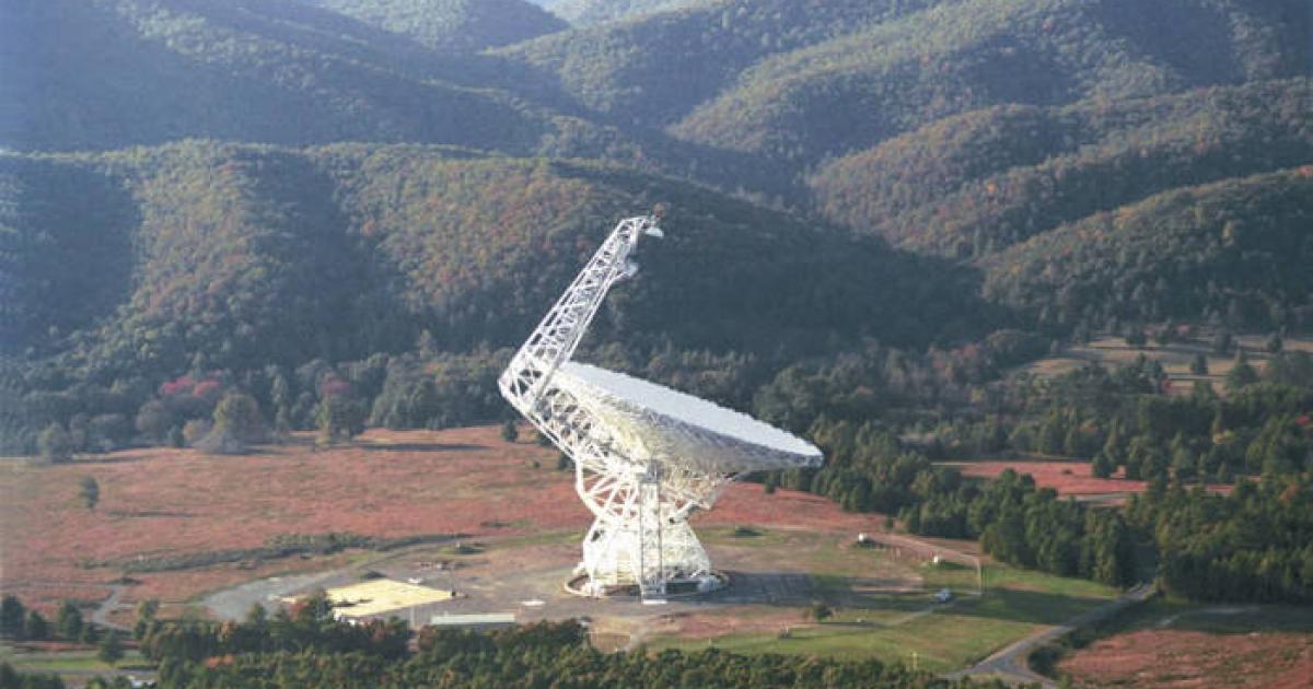 Green Bank 100m diameter Radio Telescope (West Virginia, USA).  