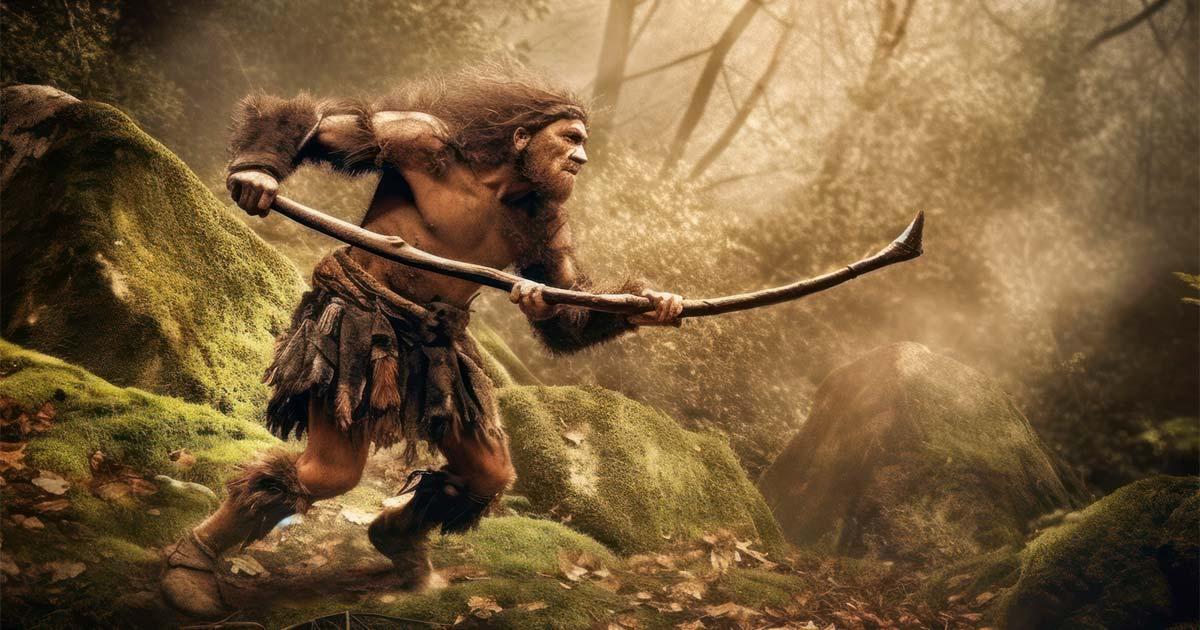 A Neanderthal hunting. Source: Bartek / Adobe Stock.