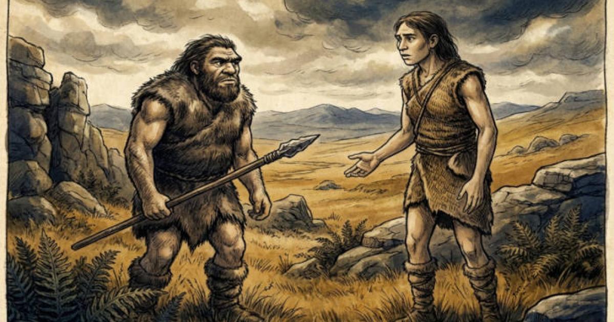 Neanderthal and modern humans in a rare encounter