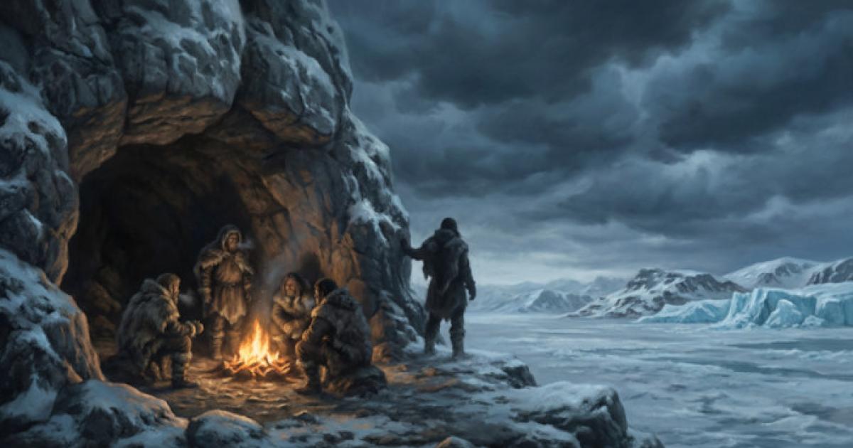 A group of Neanderthals during Europe's Ice Age.